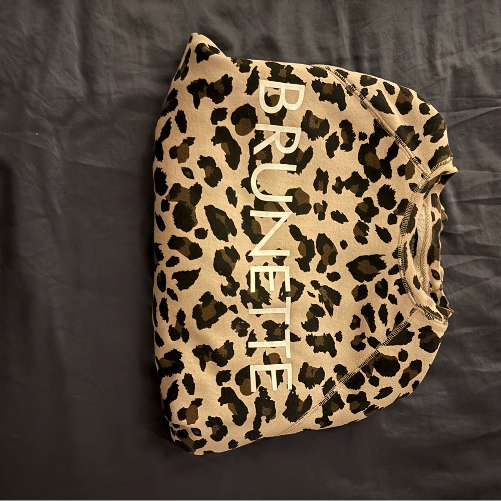 Brunette The Label Leopard Print Sweater - Tan and Black
